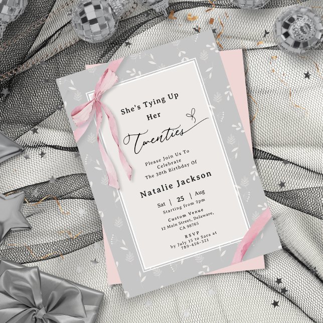 Elegant Sweet Pink Coquette Floral 30th Birthday Invitation (Elegant Sweet Pink Coquette Floral 30th Birthday Invitation)