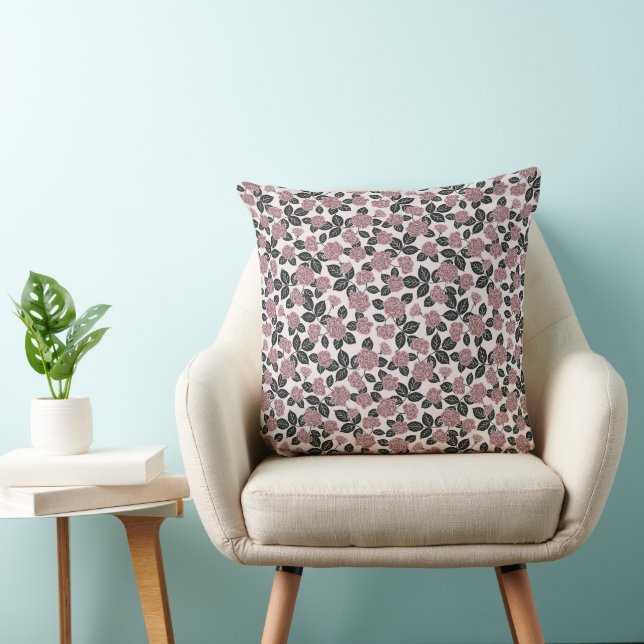 Elegant Sweet Pink Delicate Rose Floral Cushion (Chair)