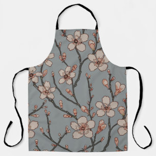 Elegant Sweet Pink Flower Blossom Cherry Pattern Apron
