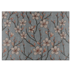 Elegant Sweet Pink Flower Blossom Cherry Pattern Cutting Board