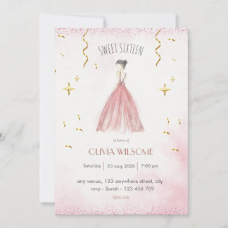 Elegant Sweet Sixteen Birthday Invitation