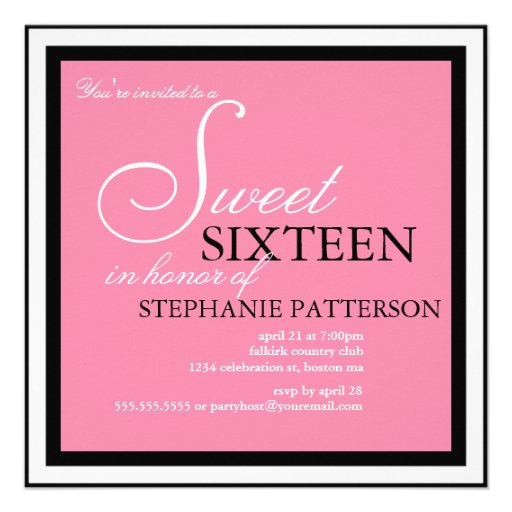 Zazzle Invitations Sweet 16 10