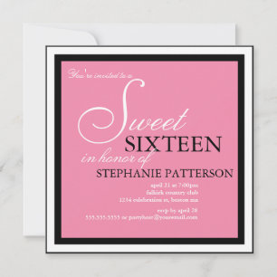 Elegant Sweet Sixteen Pink Invitation