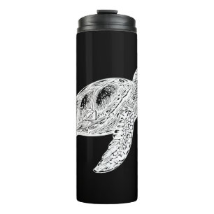 Elegant Swimming Old Water Turtle Thermal Tumbler