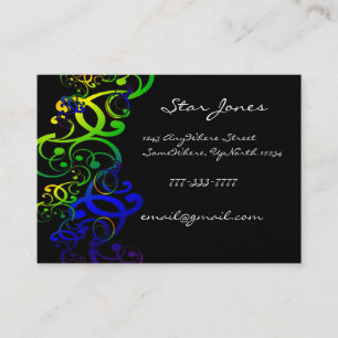 Elegant Swirl Blue Business Card -