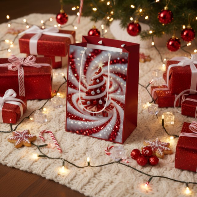 Elegant Swirl Christmas Tree Gift Bag (Creator Uploaded)