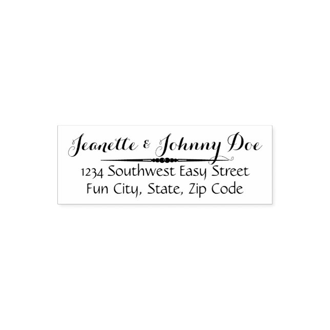 Elegant Swirl Custom Wedding or Address Stamp (Design)