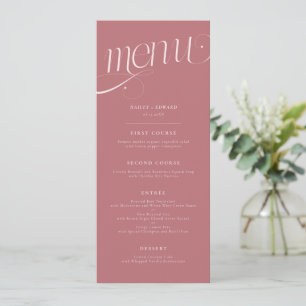 Elegant Swirl Dusty Pink Wedding Menu