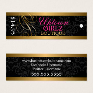 Elegant Swirl Fashion Accessory Boutique Hang Tags