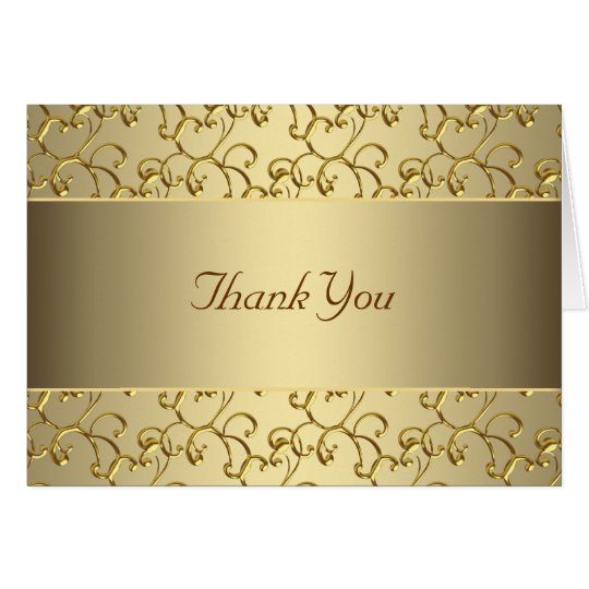 Elegant Swirl Gold Thank You Card | Zazzle.com.au