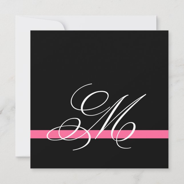 Elegant Swirl Monogram Wedding Invitations (Front)