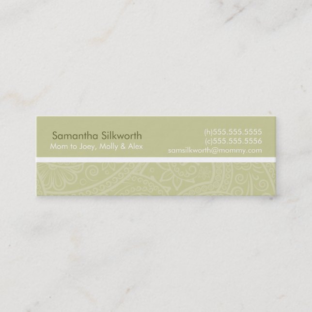 Elegant Swirl Mummy Cards (Front)