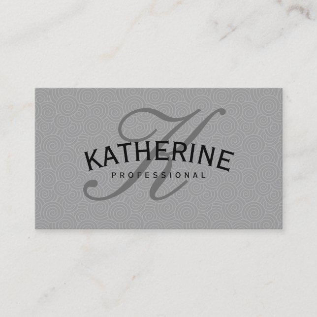 Elegant Swirl Pattern Business Card (Front)