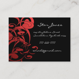 Elegant Swirl RED Business Card -