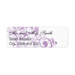 Elegant Swirl Return Labels - Purple