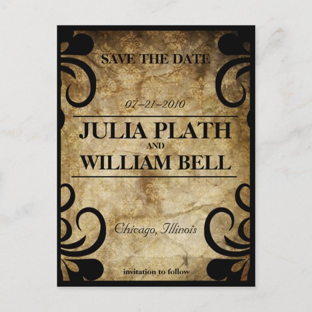 Elegant Swirl RSVP Postcard (Front)