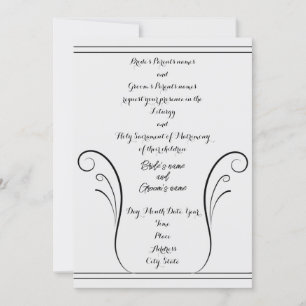 Elegant Swirl Wedding Invitation 