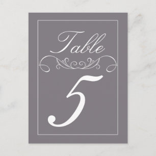 Elegant Swirl Wedding Table Number Cards