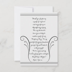 Elegant Swirl Wedding Thank You Card