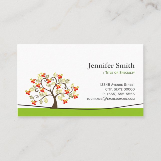 Elegant Swirl Wish Tree Symbol - Appointment Card (Front)