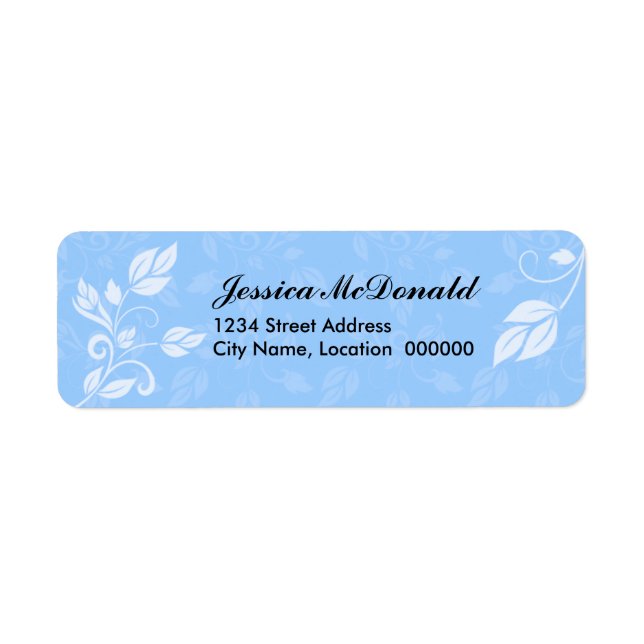 Elegant Swirls and Leaves Return Address Label (Front)