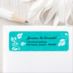 Elegant Swirls and Leaves Return Address Label