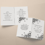 Elegant Swirls Black & White Wedding Program<br><div class="desc">These elegant black and white swirl wedding bi-fold program templates are perfect for any couple planning a romantic modern marriage. These bi-fold program templates can be personalised for your special occasion and would make the perfect order of service for any wedding, bridal shower, engagement party, birthday party and much, much...</div>