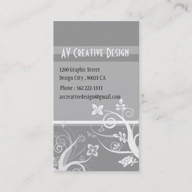 Elegant Swirls - Customised Business Card (Front)
