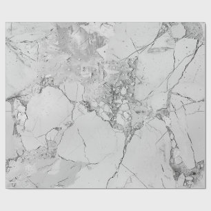 Elegant Swirls Grey 'Opulent Marble Whorl' Marble Wrapping Paper