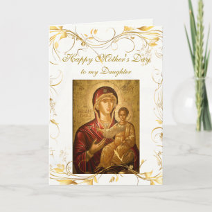 Elegant Swirls of Gold Orthodox Mother's Day Card