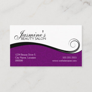 Elegant Swirls Salon Purple Appointment Card