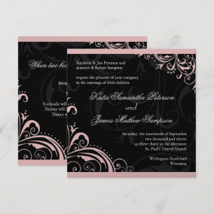 Elegant Swirls Wedding Invitation - CUSTOM
