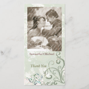 Elegant Swirls Wedding Thank You Photo Card