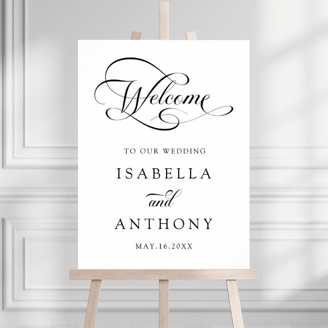Elegant Swirly Calligraphy Wedding Welcome Sign (Creator Uploaded)