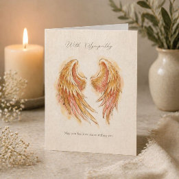 Elegant Sympathy Card with Angel Wings