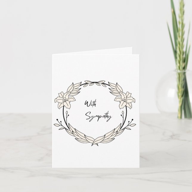 Elegant sympathy, condolence card. Editable. Card (Front)