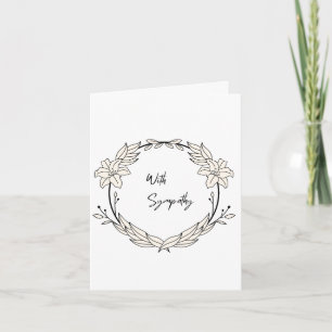 Elegant sympathy, condolence card. Editable. Card
