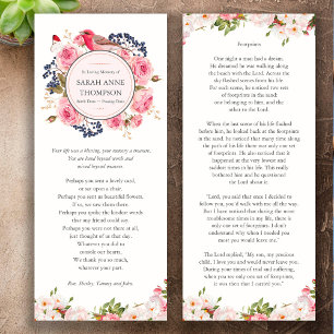 Elegant Sympathy Footprints Memorial Funeral Invitation