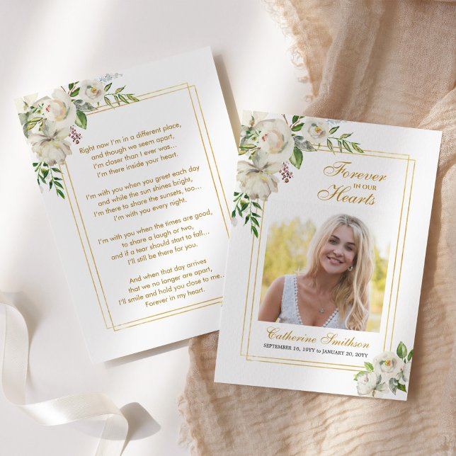 Elegant Sympathy Funeral Memorial Prayer Cards (Creator Uploaded)