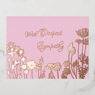 Elegant Sympathy Gold Foil Invitation Postcard