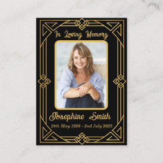 Elegant Sympathy Memorial Photo Prayer Card