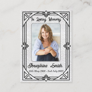 Elegant Sympathy Vintage Photo Prayer Card