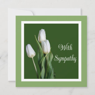 Elegant sympathy white tulips beautiful floral card