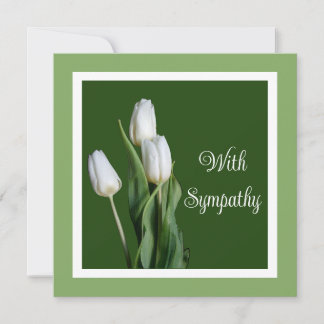 Elegant sympathy white tulips beautiful floral card
