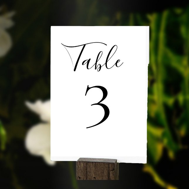 Elegant Table Number Black and White Wedding (Elegant table number. Personalize yours.)