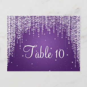 Elegant Table Number Night Dazzle Purple Postcard