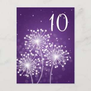 Elegant Table Number Summer Sparkle Purple Postcard