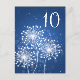 Elegant Table Number Summer Sparkle Sapphire Blue Postcard