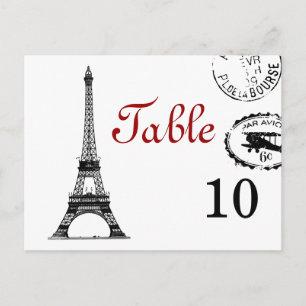 Elegant Table Number Vintage Paris Postcard