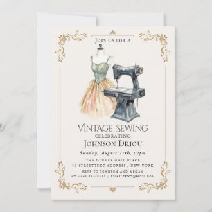 Elegant Tailor & Sewing Party Invitation